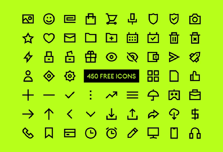 450多个常用线性图标 icon